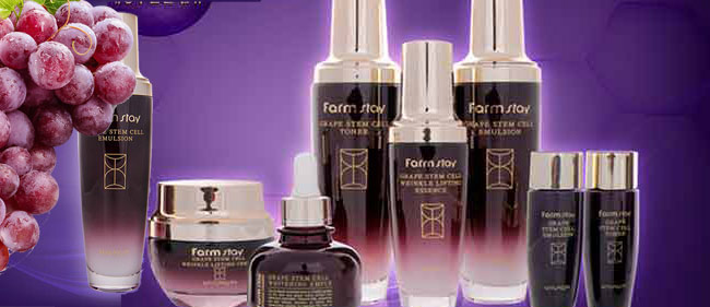 Косметические серии / FarmStay - натуральная корейская косметика / FarmStay Grape Stem Cell Line - FarmStay с фито-стволовыми клетками винограда.