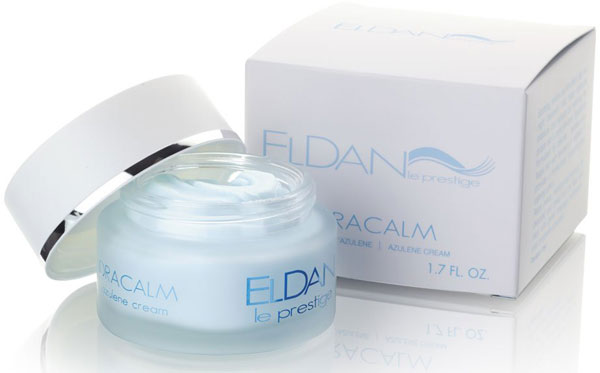 Азуленовый крем для чувствительной кожи ELDAN предназначен для нормализации и восстановления комфорта чувствительной кожи. Благодаря входящим в состав маслу цветков ромашки, гвайазулену, бисабололу и экстракту календулы, оказывает десенсибилизирующее, успокаивающее и бактерицидное действие.  В результате применения азуленового крема ELDAN кожа приобретает свежий ухоженный вид, повышается ее способность противостоять неблагоприятным условиям окружающей среды.