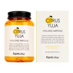 Освежающая ампульная сыворотка для лица с экстрактом юдзу FarmStay Citrus Yuja Vitalizing Ampoule, 250 мл