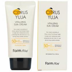 Солнцезащитный крем с экстрактом юдзу FarmStay Citrus Yuja Vitalizing Sun Cream 70 г
