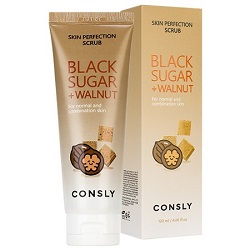 Скраб для лица с черным сахаром и экстрактом грецкого ореха Consly Black Sugar & Walnut Skin Perfection Scrub