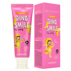 Детская гелевая зубная паста c ксилитом и вкусом банана Consly DINO's SMILE Kids Gel Toothpaste with Xylitol and Banana, 60 г