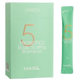 Глубокоочищающий шампунь с пробиотиками в стиках Masil 5 Probiotics Scalp Scaling Shampoo 20 шт.*8 мл